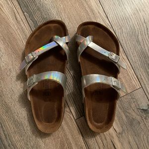 Birkenstock silver holographic Mayari